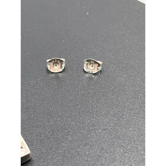 SU Sterling Silver Filigree Chinese Rectangular Jadeite Dangle Drop Earrings - Picture 3 of 8